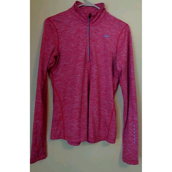 Nike Tops - Nike Running Women's Dri-Fit Long Sleeve Heather Orange 1/4 Zip Pullover Size S